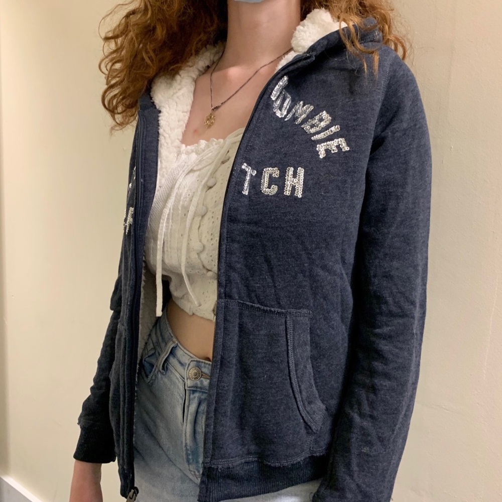 AEROPOSTALE DARK BLUE FLEECE LINED JACKET